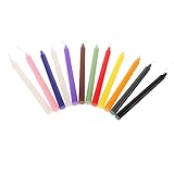 ULTECHNOVO 12 Stück Farbige Stabkerzen Unbeduftete Dinnerkerzen für Hochzeiten Feste und Dekoration Langlebige Paraffinkerzen Verschiedenen Farben für Stimmungsvolle Anlässe