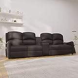 KTHLBRH Massagesofa 4-Sitzer, Heimkino-Sitze, geeignet für Wohnzimmer, Schlafzimmer, Lounge, Home Office，mit Getr?nkehaltern Schwarz Kunstleder