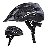 Dunlop Fahrradhelm mit Licht - Fahrradhelm Damen und Herren - Verstellbar von 55 bis 58 CM - Fahrrad Helm Größe M - mit LED-Beleuchtung - 3 Lichtmodi - Schwarz