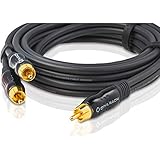 Oehlbach BOOOM 300 - Subwoofer Y-Cinch-Kabel (2 x Cinch auf 1 x Cinch) - Druckvolle Basswiedergabe & effektive Schirmung - 3 m - anthrazit