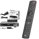 Leyf Satellite Receiver PVR Recording Function Digital Satellite Receiver [Pre-Programmed for Astra, Hotbird and Türksat] + HDMI Cable & One for All Contour TV Universal Fernbedienung TV