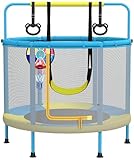 PILIN Kindertrampolin, 4 in 1 Multifunktionstrampolin, inkl. Schaukeln, Stangen, Reifen, Basketballkörbe/Dartscheiben, Belastbarkeit 50Kg, Indoor&Outdoor Nutzung des Gartentrampolins
