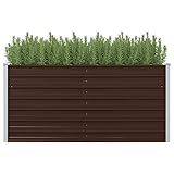 LAPOOH Hochbeet Braun 160 x 80 x 77 cm Verzinkter Stahl, Palettenrahmen, Hochteich, Gemüsebeet, Kräuterregal Balkon, Blumenbeet, Kräuterspirale, Tomatenbeet, Pflanzhochbeet - 45709
