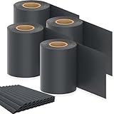TOSANEO 4er Set PVC Sichtschutzstreifen 4 Rollen je 35m x 19cm 120 Clips Doppelstabmatten Zaun Zaunfolie Windschutz Sichtschutz Anthrazit