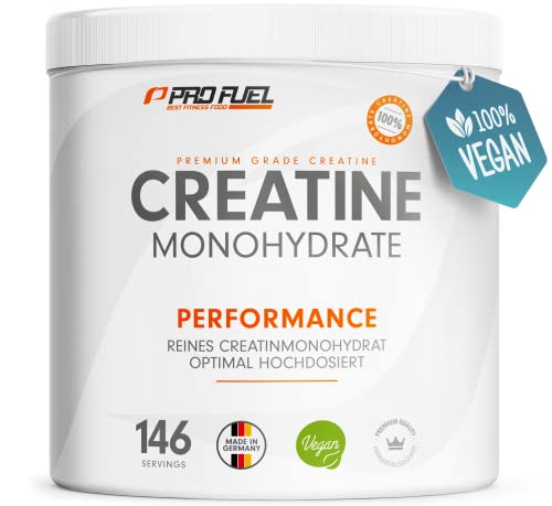 Creatin Monohydrat Pulver 500g - Kreatin Monohydrat in mikronisierter Qualität - Creatine-Monohydrate optimal hochdosiert - reines Creatin-Pulver ohne Zusätze, 100% vegan - für 146 Anwendungen
