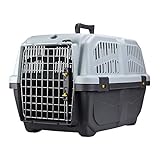 TRIXIE Transportbox Skudo – S: 40 × 39 × 60 cm, IATA-konforme Transportbox für Hunde & Katzen ideal für Reisen mit Auto oder Flugzeug, robuste Reisebox aus Kunststoff mit Schnappverschlüssen – 39741