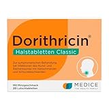 Dorithricin Halstabletten Classic 20 Lutschtabletten bei Halsschmerzen & Schluckbeschwerden - bekämpft Bakterien & Viren - Minzgeschmack - ab 2 J