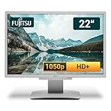 Fujitsu Display B22W-6 LED 22 Zoll Business Computer Monitor, Desktop Gaming Monitor, HD+ (VGA - DisplayPort - DVI - Lautsprecher - USB-HUB - VESA), PC Bildschirm, marmorgrau (Generalüberholt)