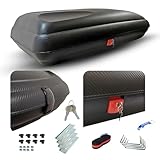 Dachbox VDP-BA400 - Dachkoffer mit 400 Liter Volumen - Autokoffer im Carbonlook - abschließbar Dank Zentralverriegelung - Dachkoffer für Dachgepäckträger