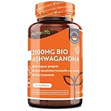 Bio Ashwagandha Kapseln 2100mg, 240 Vegane Kapseln - Made in Germany bei Nutravita