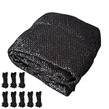 Trampoline Shade Cover, Sun Protection Canopy with Foldable UV Block Fabric, Weather Resistant Top Roof, Trampoline Accessory, Ideal for Outdoor and Backyard, Color Black
