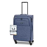 REDOLZ MEDIUM Weichschalen Koffer für Männer & Frauen | Leichter Trolley 67 cm mit 4 Doppelrollen & TSA-Schloss | mit Dehnfalte erweiterbar (Essentials 12)