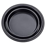 WATIIFUFU 3St pizzabackstell pizzaback set easy putz nachtische oven tray Kohle-Backform perforiertes Pizzablech Pfannkuchenofenblech Pfannkuchen-Ofenpfanne Kohlenstoffstahl Black