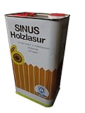 Burtex - Sinus Holzlasur 5l Teak - Für Innen & Außen - Seidenmatt - Für Balkon, Vordach, Gartenhaus, Zaun Oder Geländer
