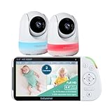 Babysense Babyphone mit Kamera und 5,5-Zoll 1080p Full HD Geteilte Bildschirmanzeige, 2 Kameras, RGB-Nachtlicht, 5000mAh Großer Akku, 2-Wege-Audio, 4X Zoom, Ohne WLAN, Model: MaxView-2CAM