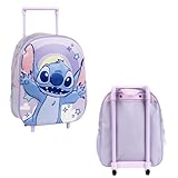 Offizieller Stitch Koffer für Kinder | Disney Koffer Kinder | Mädchen Koffer | Lilo und Stitch Koffer und Taschen | Kindergepäck, violett, Gepäck mit Rollen