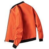 Große Größen Bomberjacke Herren Einfarbig Bikerjacke Lässig Motoradjacke PassformWinterjacke Reißverschluss Übergangsjacke Dünne Softshelljacke Leichte Fliegerjacke Pilotenjacke M-4XL