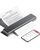 Phomemo Portable Drucker, M08F Bluetooth Mobile Tragbarer Drucker A4 unterstützen 210x297mm A4 Thermopapier, Wireless No-Ink Reisedrucker, kompatibel mit Android und iOS für Unterwegs & Laptop