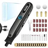 HARDELL 4V Akku Multifunktionswerkzeug Set, 5 Gang Rotationswerkzeug (Max 18000 U/min), Digitalanzeige Gravur Gerät mit 69 Stück Zubehör zum Bohren, Gravieren, Polieren, Schleifen, Schneiden(Schwarz)