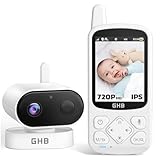 GHB Babyphone mit Kamera 2,8 Zoll 720P HD mit 2000mAh Akku VOX Modus 8 Schlaflieder Nachtsicht Zoom Temperaturüberwachung