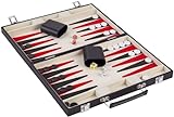 Backgammon Set - Backgammon Koffer - Schwarz und Rot
