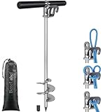 BeneLabel Anker Boot, Kajak Bootsanker 66cm SUP Kanus Strandanker Sandpflock zum Einschrauben Spiral Wind Spike für Schlauchboote Jetski Kleine Mittel Große Boote mit Aufbewahrungstasche