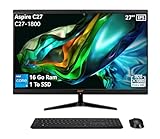 acer Aspire C27-1800, All-in-One PC 27 Zoll Full HD IPS (Intel Core i5-12450H, 16 GB RAM, 1 TB SSD, Intel UHD Graphics, Windows 11 Familie), All-in-One-PC, Farbe Schwarz