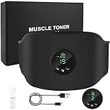 Tosucs EMS Bauchmuskeltrainer elektrisch,EMS Trainingsgerät,Power abs Stimulator Stimulateur musculaire USB Wiederaufladbar Avec 12 Modes et 19 intensités für Männer und Frauen