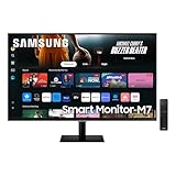 Samsung M70D Smart Monitor, 32 Zoll, 4K AI Upscaling, UHD, 60 Hz, Streaming-Monitor mit Entertainment und Gaming Hub, Bildschirm mit Lautsprechern, Smart TV Apps mit Fernbedienung, LS32DM700UUXEN