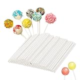 VFANDV Cake Pop Stiele, 100 Stück Cakepop Stiele 10cm*3mm Lollipop Sticks Cake Pops Stiele Cake Pop Sticks Lolli Stiele Lolli Pops Stiele zur Herstellung von Lutschern Kuchen Desserts