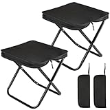 2 Stück Camping Hocker,Leicht Sitz Falthocker,Mini-Klapphocker,Zusammenklappbarer Campinghocker Leichtgewicht,Tragbarer Stuhl Faltbar für Reisen Wandern Camping Angeln Grillen Picknick