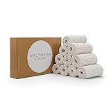 WELTWERK® Gipsbinden Babybauch Abdruck – 10er Set Weiß – schnelltrocknend & hautfreundlich – für Schwangerschaft, Basteln & Modellieren – inkl. E-Book Anleitung & Bastelideen