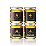 Caravella Fine Food - 4 x Italienischer Akazienhonig 250 g - Leichte, milde Süße - Reiner roher unpasteurisierter zarter Honig - 100% italienisch - natürlicher Süßstoff