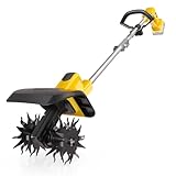 Akku-Grubber, kompatibel mit 20-V-Akku (nur Werkzeug), elektrische Gartenfräse mit 360 U/min, 9 Zoll Fräsbreite und 6,6 Zoll Tiefe, Gartenfräse für Rasen-/Bodenbearbeitung