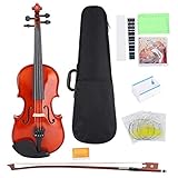 1/8 Violine Kit, Professionelles Geige Set für Anfänger, Erwachsene und Kinder, Mit Koffer, Kolophonium und Saiten