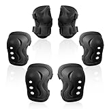 Knieschoner Kinder, 6 in 1 Inliner Protektoren Set Kinder Schutzausrüstung, Verstellbare Knieschoner Ellenbogenschützer Handgelenkschoner für Skaten Fahren Roller Skateboard