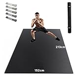 HAPBEAR Yogamatte XXL- Extra Groß Breit Sportmatte Fitnessmatte Rutschfest 213cm x 152cm/183cm x 122cm x 8mm Dicke, Hoher Dichte Ultra Haltbar PVC, Gymnastikmatte Schuhfreundlich