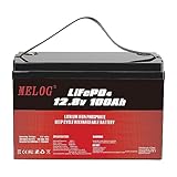 Lifepo4 Batterie 12V 100AH Lithiumeisenphosphat akku, statt Auto-AGM-Batterie,für Solarstrom Energiespeichersystem, USV, RV Lithium Ionen Batterie, Marine, Mobility Scooter Battery