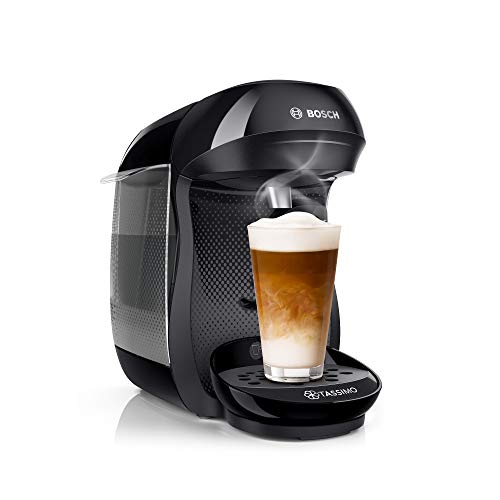 Tassimo Happy Kapselmaschine TAS1002 Kaffeemaschine by Bosch, über 70 Getränke, vollautomatisch, geeignet für alle Tassen, platzsparend, 1400 W, schwarz/anthrazit