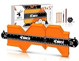 JOREST Anschließbare Konturenlehre 25+12cm, Weihnachtsgeschenke für Vater Männer Handwerker, Konturenlehr Groß Feststell, Konturschablone, Vervielfältigungslehre, Laminat Schablone, Konturmessgerät