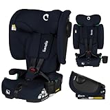 LIONELO NELLY I-SIZE Faltbarer Kindersitz 76-150 cm (ca. 15 Monate - 12 Jahre) Gruppe 1 2 3 Einbau mit ISOFIX und TT-Gurt hinten, Seitenschutz, Kopfstützen- und Rückenlehnenverstellung