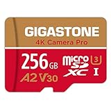 Gigastone [5 Jahre kostenlose Datenwiederherstellung] 4K Kamera Pro 256GB MicroSDXC Speicherkarte und SD-Adapter, Kompatibel mit GoPro Drohne Switch, schwindigkeit 100 MB/s, A2 U3 V30 Micro SD Karte