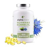 Schwarzkümmelöl Kapseln kaltgepresst mit Vitamin E - 400 Stk. - 1000 mg Schwarzkümmelöl pro Tagesportion - Schwarzkümmelöl Kapseln hochdosiert - Kapseln mit Schwarzkümmel - Black Seed Oil Kapseln