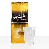 Darboven Alfredo Caffè Creme 1kg ganze Kaffee-Bohne + Alfredo Latte Macchiato Glas