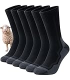 PULIOU Merino Wandersocken Herren Damen, Outdoor Trekkingsocken Atmungsaktiv & Anti-Blasen Wollsocken Sportsocken Laufsocken Sneakersocken, 3 Paar