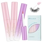 Obeyalash 3 Stück Wimpernkleber Transparent Wimpern Kleber Lash Glue mit Applikator Schnelltrocken Langanhaltend Wasserfest Latexfreier Kleber 10,5ml