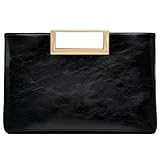 Milisente Damen Clutch Handtasche Schultertasche Elegant Abendtasche mit Handle Crossbodytasche Für Hochzeit Schwarz