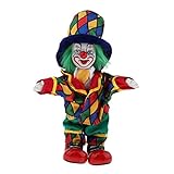Harlequin lächelnde Clown-Puppe, stehende Porzellan-Puppe, Heimdekoration, 18 cm, interessante Harlekin-Clown-Puppe für Heimdekoration und Sammlerstücke