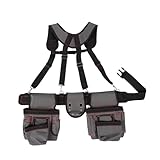 werkzeugtasche gürtel, Robuste Werkzeugaufbewahrung mit 12 Taschen Schultergurte, für elektriker werkzeug, zimmermannshammer, gärtner und mehr geeignet