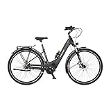 FISCHER E-Bike City CITA 7.0i, Elektrofahrrad für Damen und Herren, RH 43 cm, Mittelmotor 50 Nm, 36 V Akku, schiefergrau